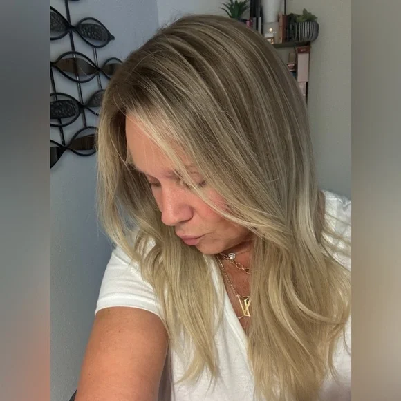 New HairVivi Wig Blonde Rooted Long Human Hair LACE NOT CUT With Box HAND TIED - Picture 3 of 12